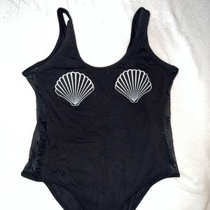 Black Mermaid Tank Top Body Suit
